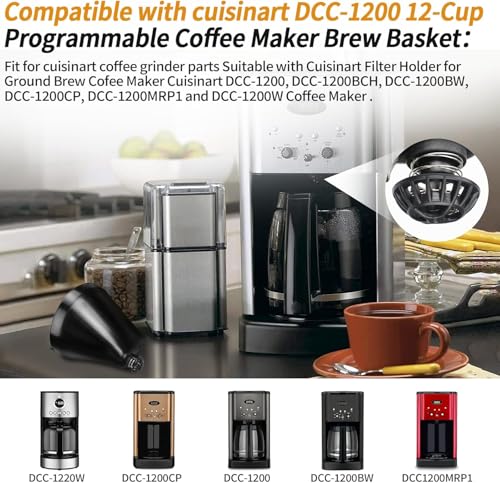 Image of 2-Pack Coffee Machine Brew Basket Bottom Spring Loaded Stopper Kits Replacement Brew Basket for Cuisinart DCC-1200 DCC-1200BCH DCC-1200BW Coffee Maker Brew Basket Parts