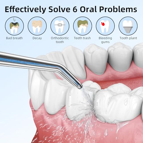 Leistungsstarke Munddusche Elektrischer Zahnreiniger 4 Modi & 4 Düsen Kabellose Munddusche IPX7 Wasserdicht