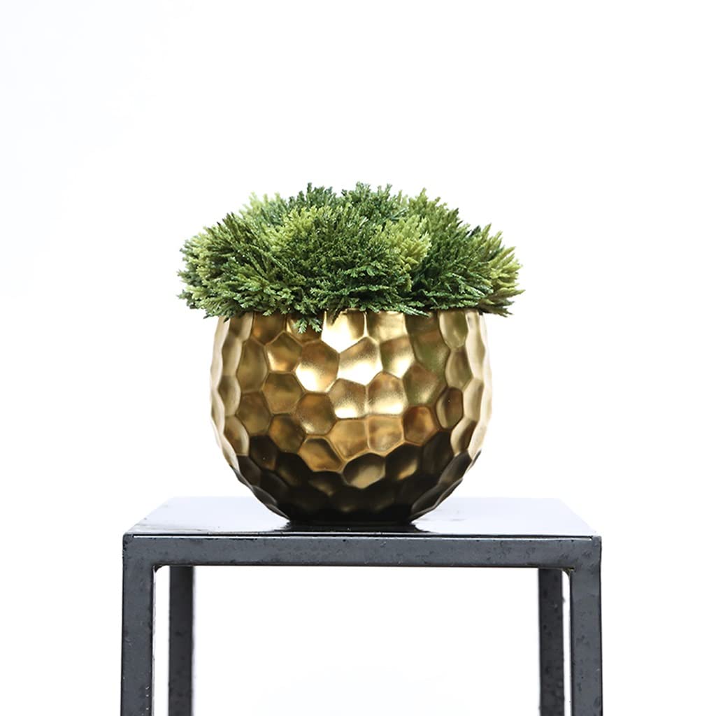 Árbol bonsái Artificial pequeño, simulación de bonsái, hoja de tuya, planta Verde, Dispositivo de Flores doradas, hogar, Sala de estar, oficina, escritorio, adornos pequeños en Mac