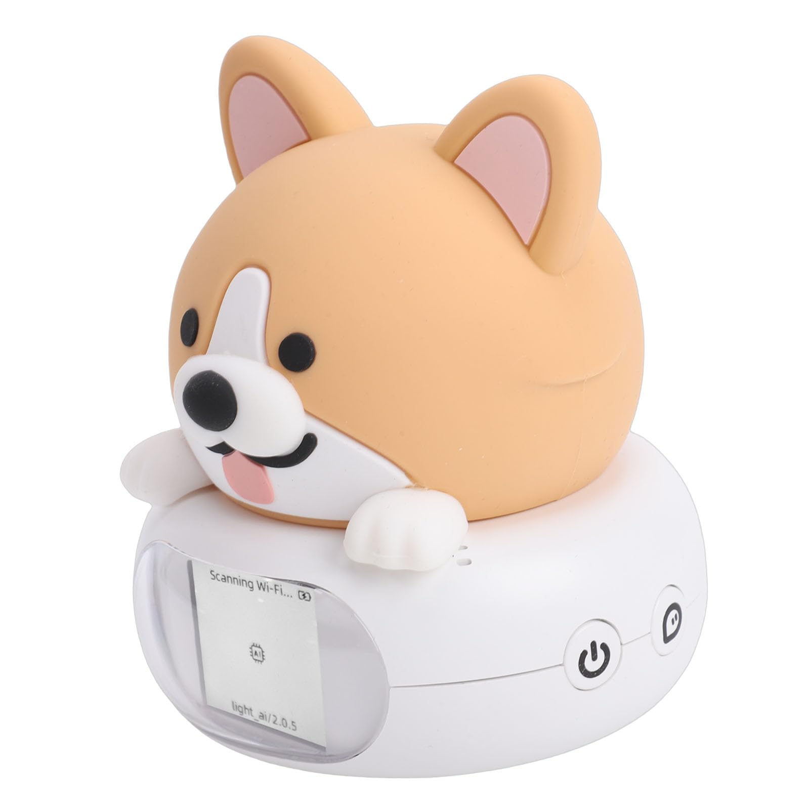 Ai Desk Robot Companion, Smart Ai Learning Chat Robot, Silenzioso con Luce Notturna con Comandi Vocali e Wi-Fi, Modalità Blocco Bambini, Ideale per Comodino, Scrivanie e Casa (Cagna)