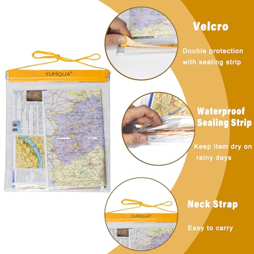 YUMQUA Duidelijke waterdichte tassen groot formaat 3 Pack Set, Waterdichte Pouch Houder voor Document Map Camera Mobiele Telefoon Tablet, past Kajakken Varen Wandelen Strand Watersport - Afbeelding 4