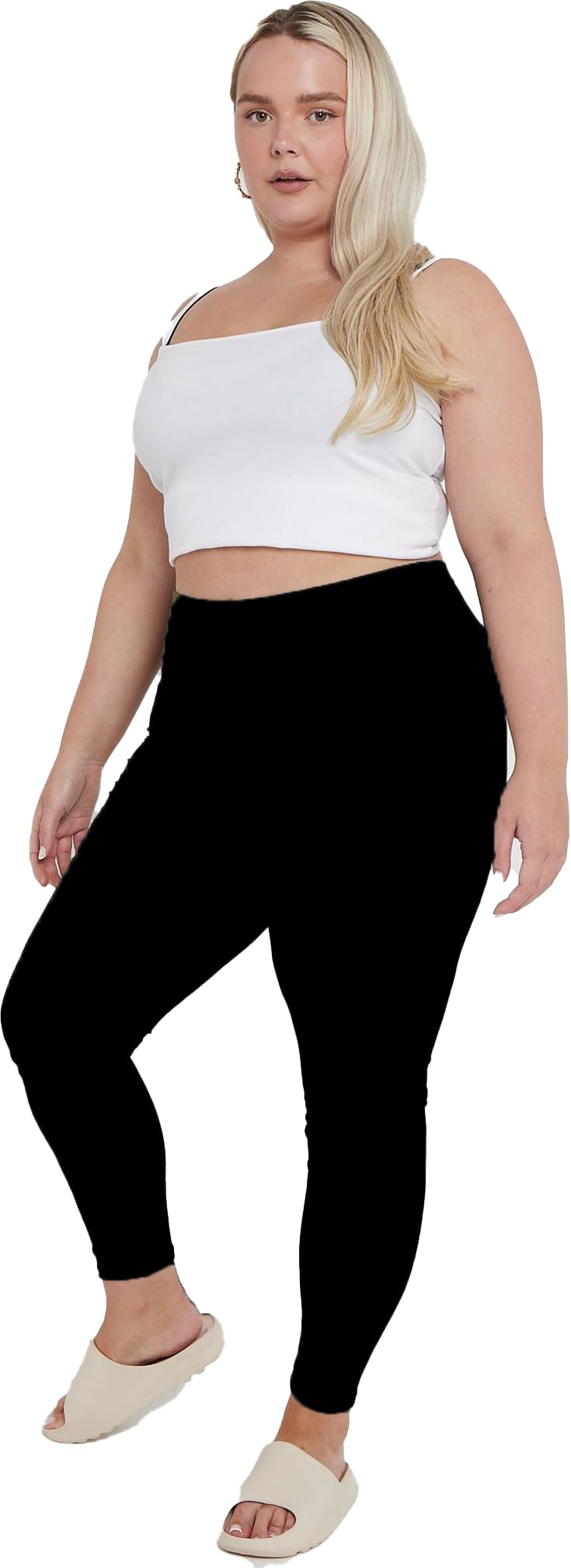 eyesViscose Plain Leggings for Women, Ladies & Girls Soft Elastic Gym Workout Beach Running Stretchy Yoga Pants All Season Jeggings Casual Plus Size Legging UK 8-26