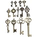 ChaRLes 13Pcs Antique Vintage Vieux Look Squelette Clé Lot Pendentif Coeur Noeud Serrure Steampunk Bijou