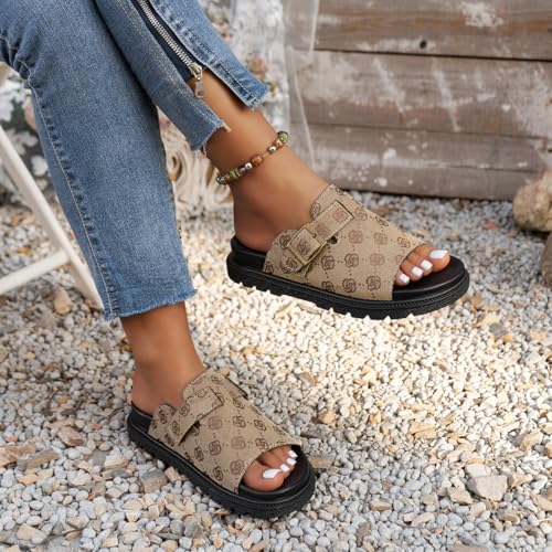 Women's large-size platform flat slippers - fashionable and comfortable, suitable for both home use and outdoor activities3
