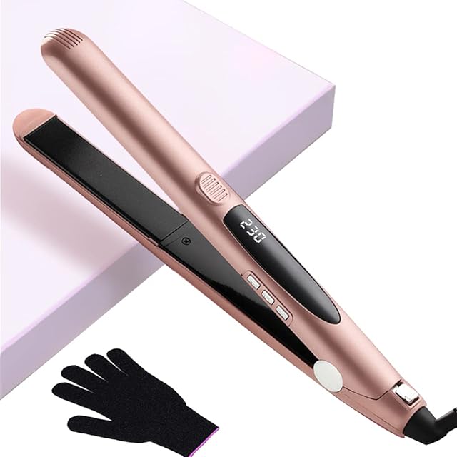 Hair Straighteners, Professional Straightening with LCD Digital Display 140-230 Adjustable Temperature with Ceramic Plates for All Hair Types, Instant Heat