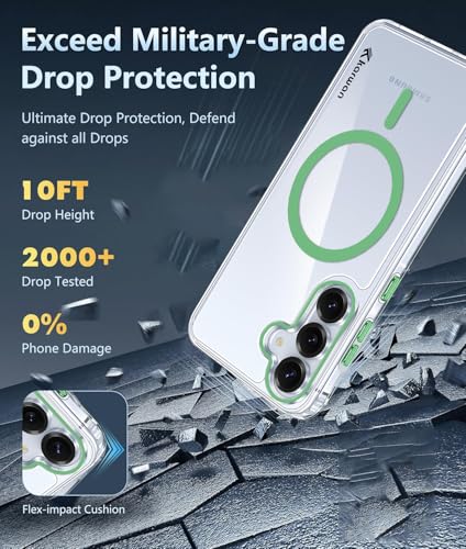 Image of KARWAN Crystal Clear Transparent Back Cover Case with Camera Protection,Compatible with Samsung S24 Plus, Anti Yellow Clear Shockproof Scratch Resistant Case with Magnetic MagEaze Wireless Charging