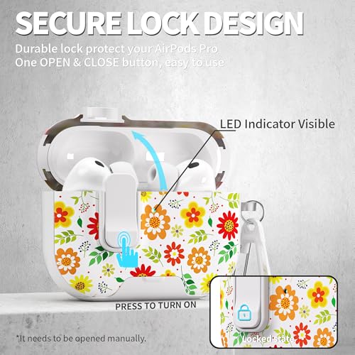 Image of for AirPods Pro 3 Case(2025) with Secure Lock Clip and Phone Stand,Floral Girly Style Protective Cover with Cleaning Kit and Hand Strap for Apple iPod Pro 3rd Generation(Sunflower Petals)