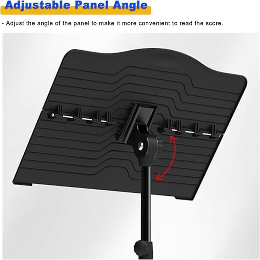 Foldable and Portable Music Stand, High and Low Lifting Music Stand, Lightweight Music Stand, Triangular Stable Bracket, Flip Panel, Guitar, Violin and Ukulele Stand