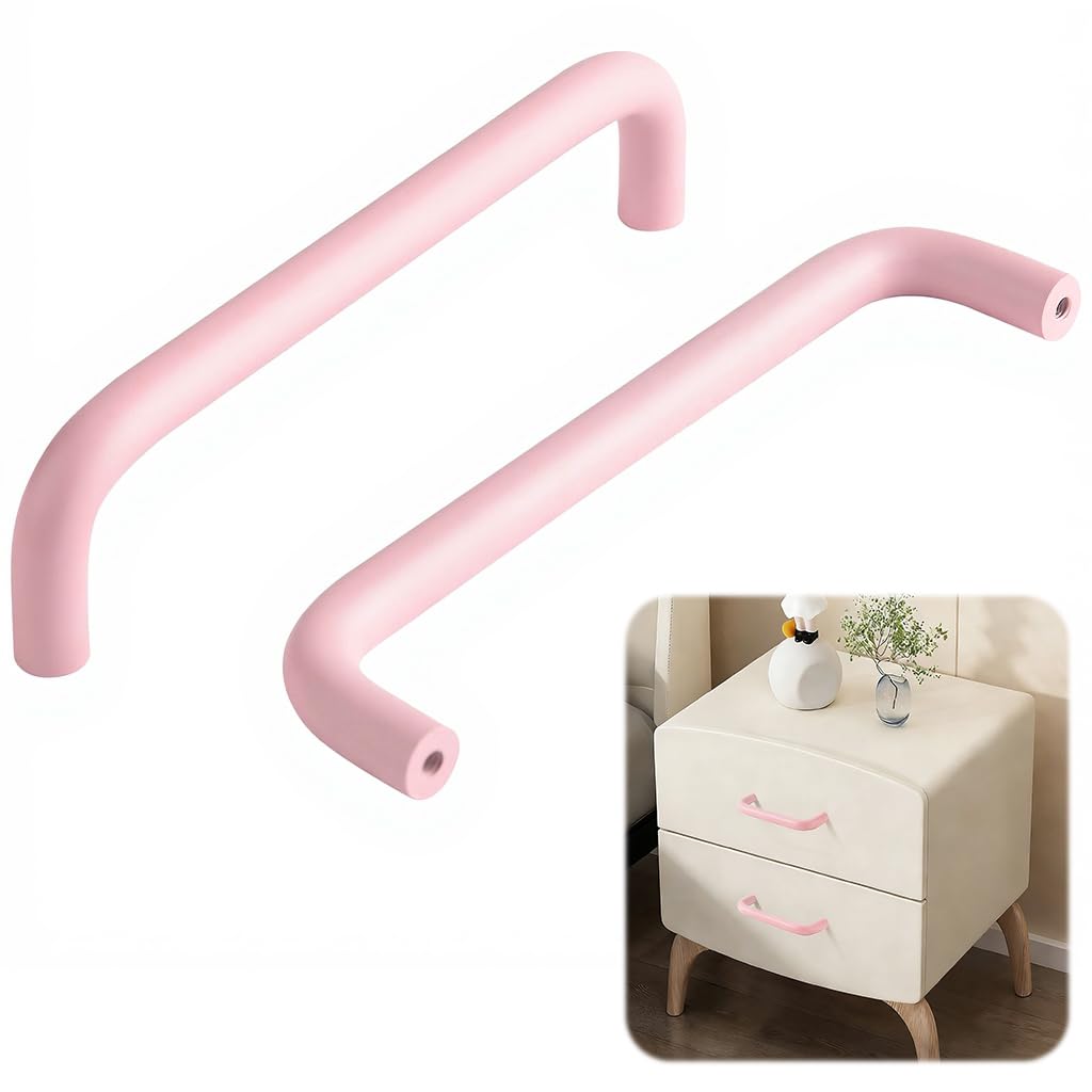 HASTHIP® 5.4 Inches Kitchen Cabinet & Drawer Handles - 2pcs Furniture & Door Pull Handles Pink Drawer Pulls Colorful Cabinet Handl for Cabinets Drawers Kids Dresser Handl Closet Door Pulls-image-16