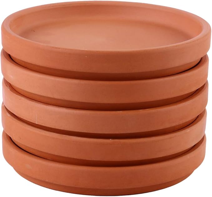 Cabilock Clay Plant Saucers Flower Pot Saucers 5Pcs
