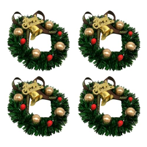 BCOATH 4pcs Xmas Wreath Hanging Ornaments for Home Unique Garlands to Holiday Spirit for Christmas Photography and Gifting