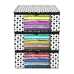 Kuber Industries Clothes Organizer For Wardrobe (Pack of 3) – Storage Organizer For Saree | Shirts | Lehenga – Dress Organizer For Wardrobe – Saree Covers With Zip (Polka Dots) (Black and White)