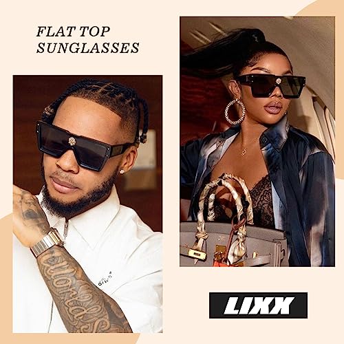 Image of LIXX Retro Millionaire Sunglasses Square Metal punk Rock Hip hop Sunglasses men women 1:1