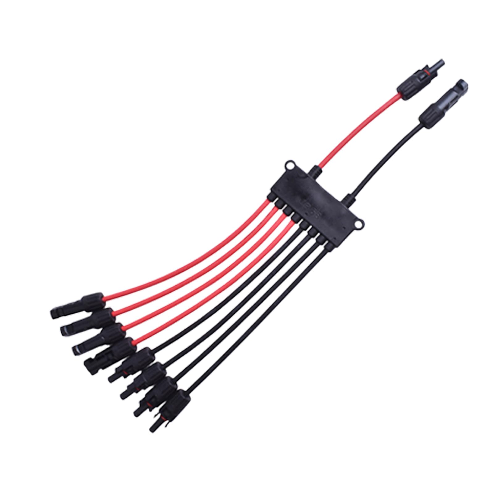 Solar Cable Branch Adapter Y Shaped Wiring Splitter, Photovoltaic Panel Connector with Red and Black Cable Layout Solar Branch Splitter Photovoltaic Adapter Panel Wiring Connector Y Shaped Extension