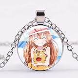 Material: Legierung, Glas Tiger × Dragon! Aisaka Taiga Halskette Toradora Egirl Punk Metall Kette Halskette für Frauen Otaku Geschenk Anime Schmuck
