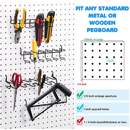 Shimeyao RI-SHIMEYAO-1126 4 Pcs Pegboard Screwdriver Holders Pegboard Accessories Peg Board Tool Utility Hooks Pliers Holder Rack Pegboard Tool Holder Organizer thumb #2