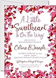 Valentine Baby Shower Invitations With Envelopes, Pink And Red Little Sweetheart Valentine's Day Baby Shower Invitations, Heart Baby Shower Invitation (Little Sweetheart)