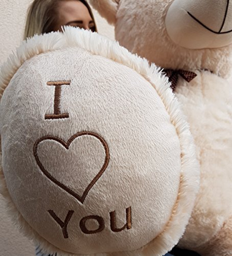 XXL Teddybär Plüsch Kuschel Stoff Plüsch Riesen Teddy Bär Groß Geschenkidee 160cm [Beige]