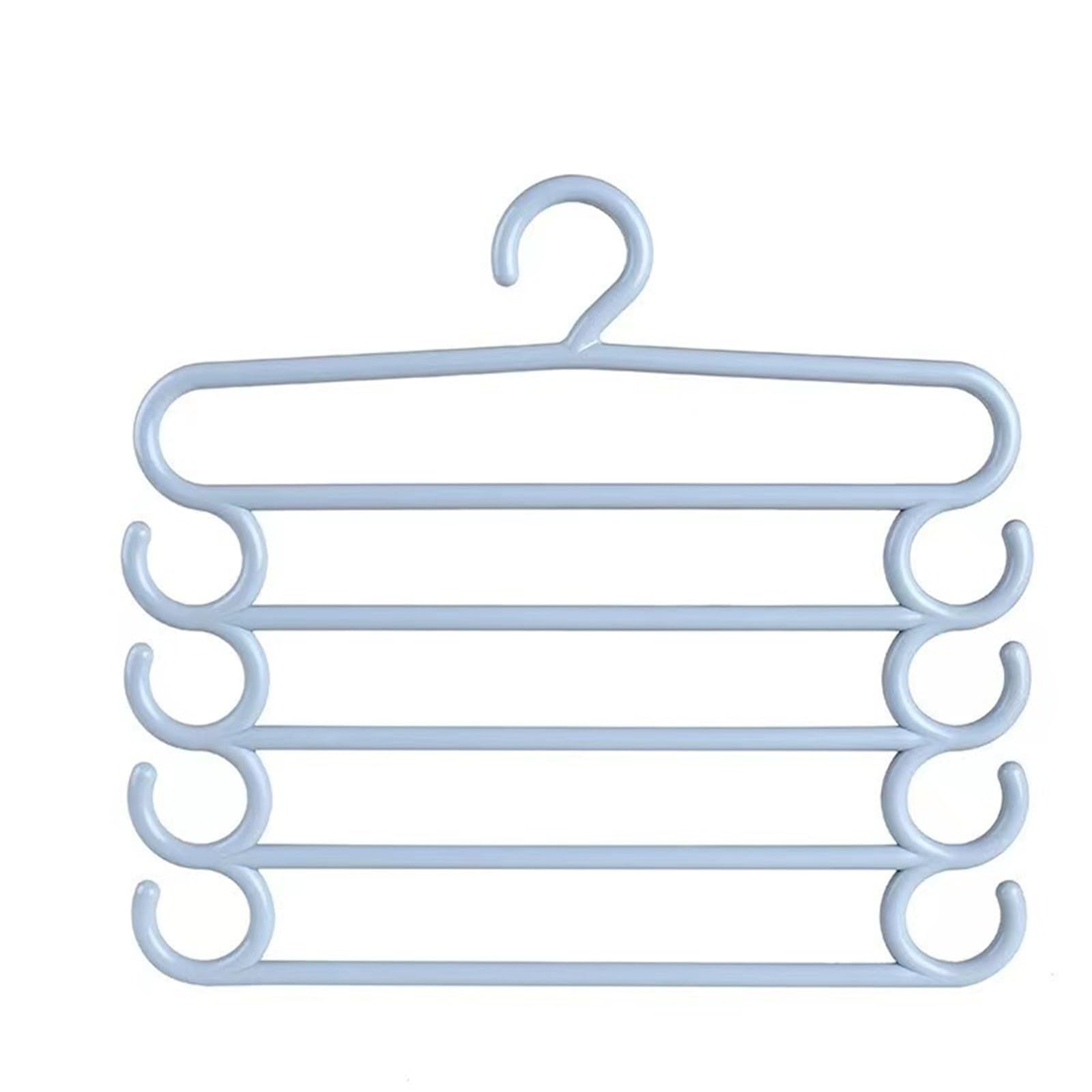 Trousers Hangers Trouser Rack Home Organiser Hanging Trousers Scarf Racks Space Saving(Blue)