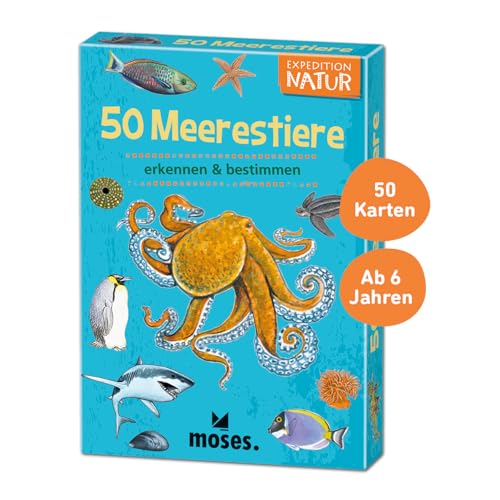 Moses. Expedition Natur - 50 Meerestiere, Entdeckerkarten zur Bestimmung von Tierarten, Outdoor-Spielzeug für Kinder ab 6 Jahren