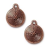 TierraCast Antiqued Copper Plated Labyrinth Pendant Charm 21mm (1)