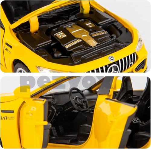 Image of Model Car 1 /32 Benz AMG GT63 Alloy Diecast Collectible Pull Back Toy Car with Light and Sound Toy Vehicle for Adult Boys Birthday Gift (Yellow)