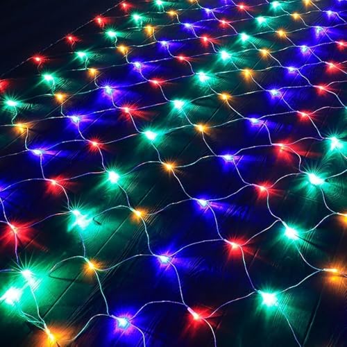 BANTASE Luces De Red For Exteriores, 200 LED (3 X 2,1 M), Luces De Malla, Luces Navideñas Impermeables con Temporizador Remoto Y 8 Modos.(Color,6m x 4m 880led)