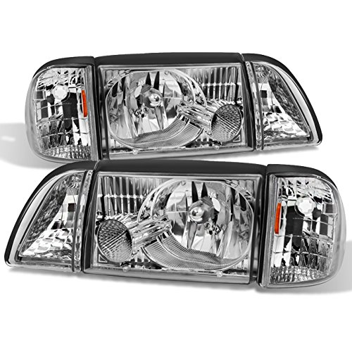 AKKON - For Mustang Clear Headlights Headlamps w/Corner & Parking Lights 6Pcs Complete Replacement Pair Set