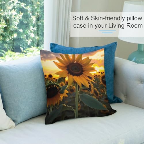 Housse de coussin tournesol en peluche double face douce