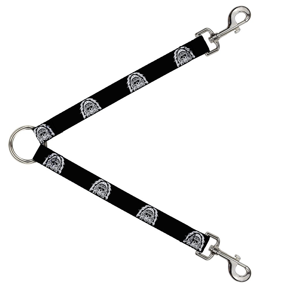 Correa divisoria de Calavera Americana para dos perros Buckle-Down DLS-W31427 de 2,54x76,2 cm