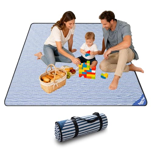 SunnyTrail Large Waterproof Picnic Blanket 80"x80" – Extra Large Outdoor
