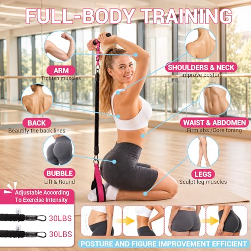Image of Adjustable Pedal Resistance Band with Handle, Poster, Carry Bag and 2 Tube