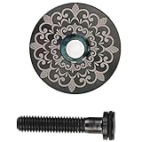 Zerodis Bicycle Headset Top Cap, Bike Headset Top Cap Totem Black Antirust Waterproof for Mountain Bike