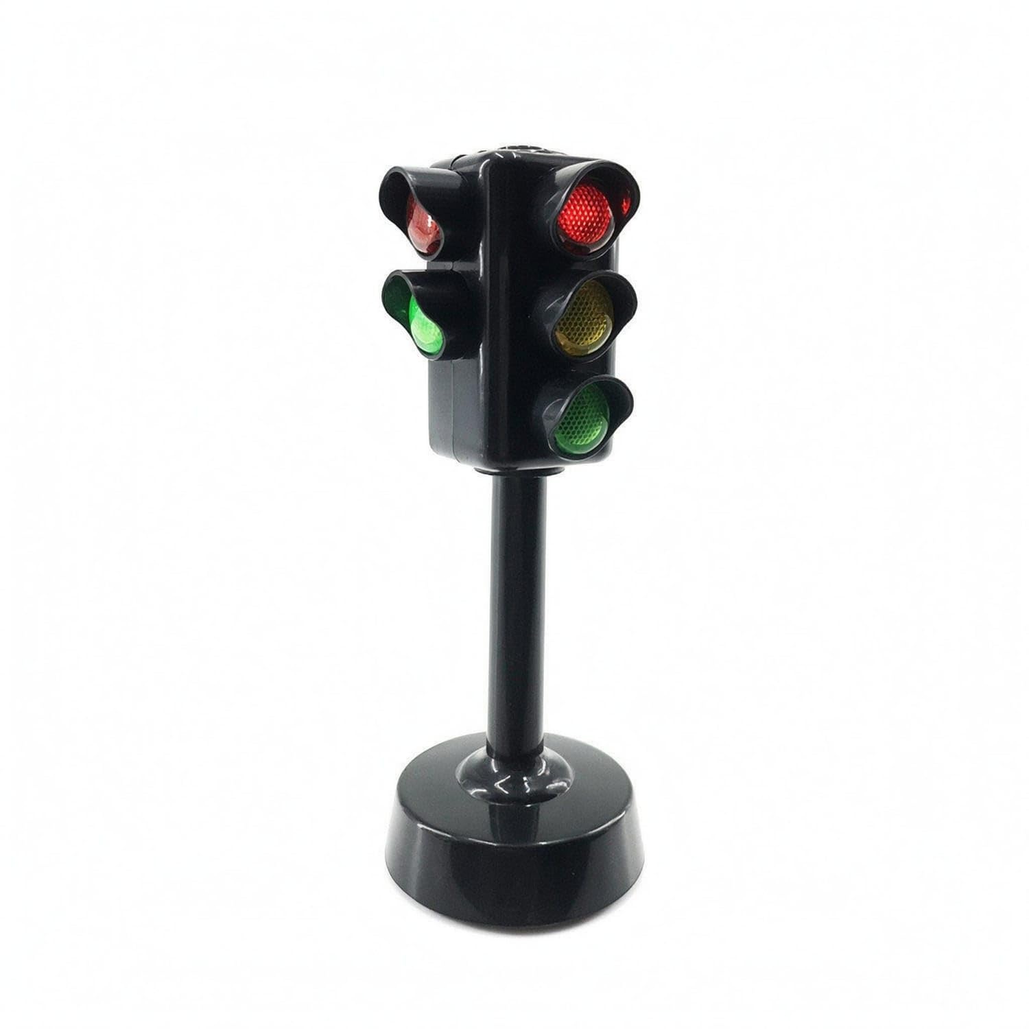 Lighted Freestanding Traffic Light Toy ABS Educational Traffic Light Electronic for Children, Black 12CM-image-10