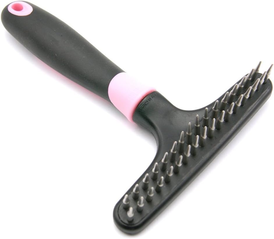 NEWSTYLE Pet Dog Cat Long Short Thick Hair Comb Pet Fur Knot Remove Cutter Rake Shedding Grooming Brush - Pink