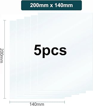 NFEP Release Film, Compatible with Elegoo Mars 2/3/4 Max/Pro & Saturn 2/3/4 Ultra, UV Resin 3D Printer FPA Release Film Compatible with 4K/8K/12K, 2/5 Sheets 200x140mm 5PCS, NFEP Film