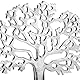 com-four® Deko-Aufsteller Baum - Metall-Baum auf Holzsockel - Deko-Baum aus Metall zum Hinstellen - Lebensbaum zum Verschenken (1 Stück - Baum)