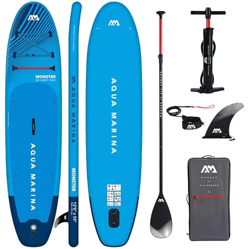 CampSup Aqua Marina Monster 12'0" Tabla de Surf Hinchable Todoterreno Azul