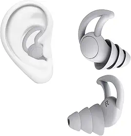 Abafador de Ruídos até 33db Redutor de Som Protetor Auditivo Auricular Tampão Sonoro Confortável Reutilizável Ideal para Dormir Estudar Natação (Cinza, Tamanho único)