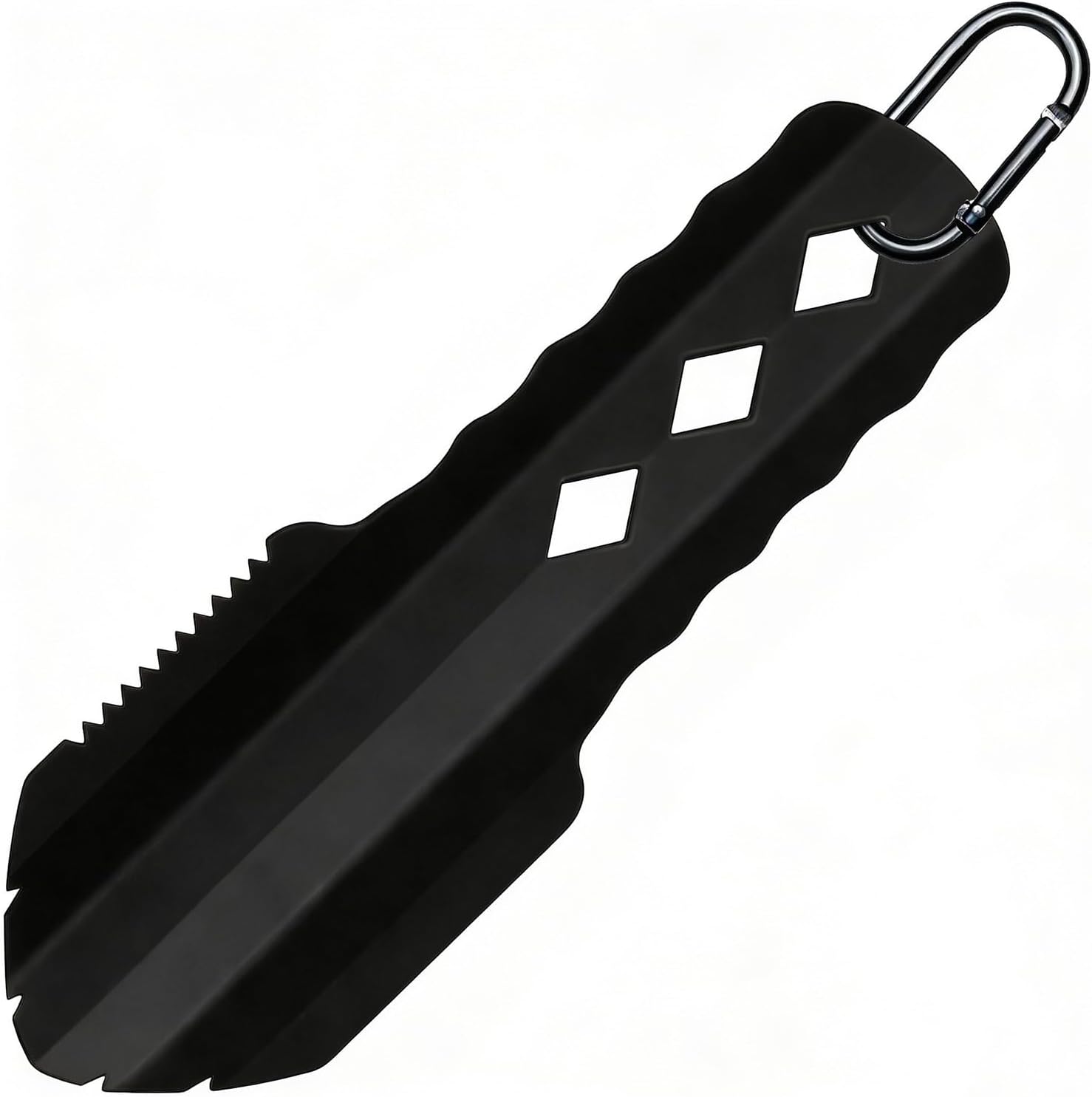 3-in-1 Ultralight Backpacking Trowel, Durable Aluminum Shovel & Potty Tool with Ergonomic Handle for Hiking & Survival（Black）