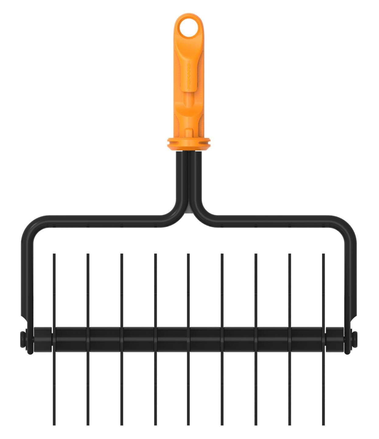 Fiskars OneClick Aérateur de Pelouse, Embout pour l'Aération du Sol, Changement Facile en Un Clic, Lames en Acier Trempé, Noir/Orange, 1080688