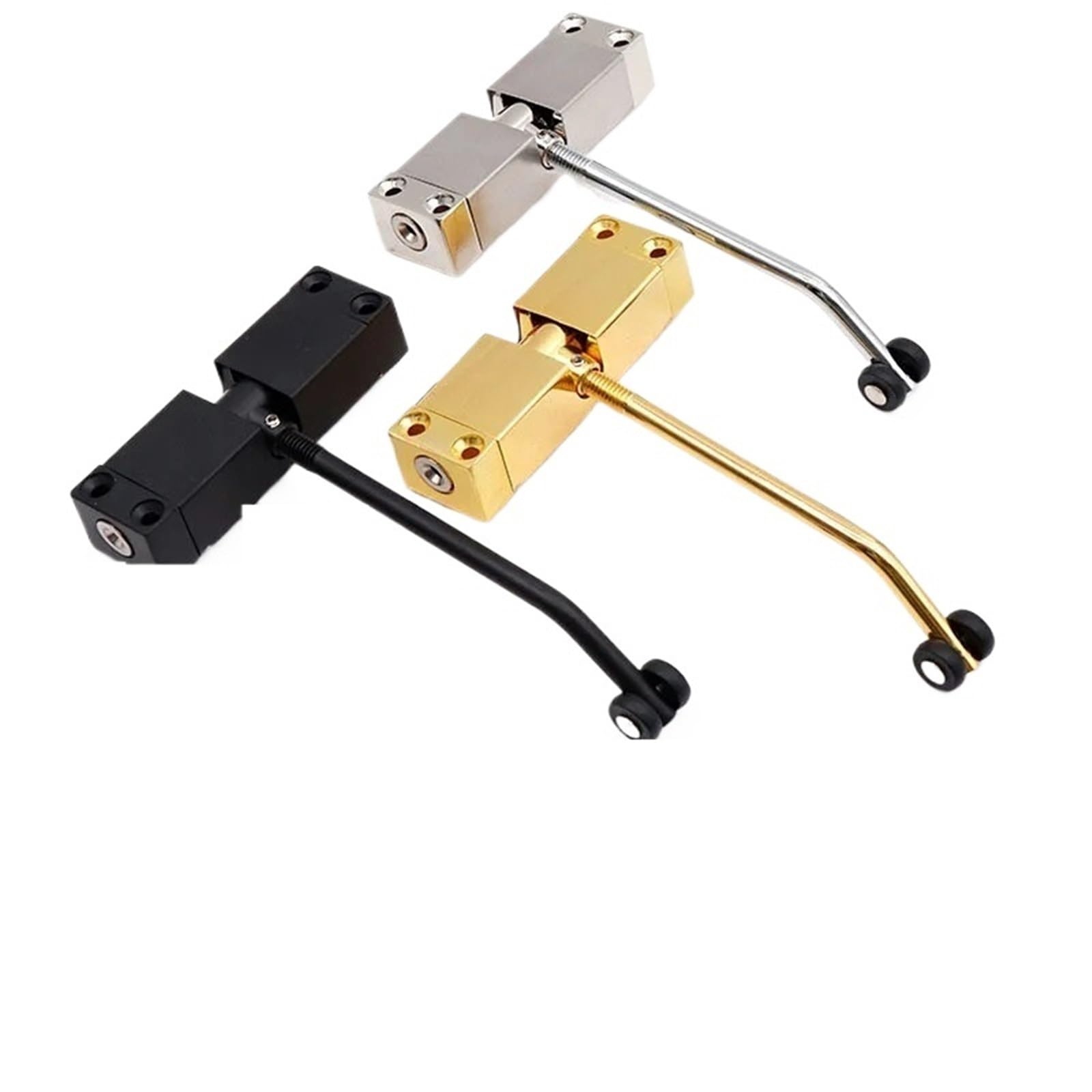 Silent Adjustable Door Closer Stainless Steel Spring Door Closer(Square Silvery)