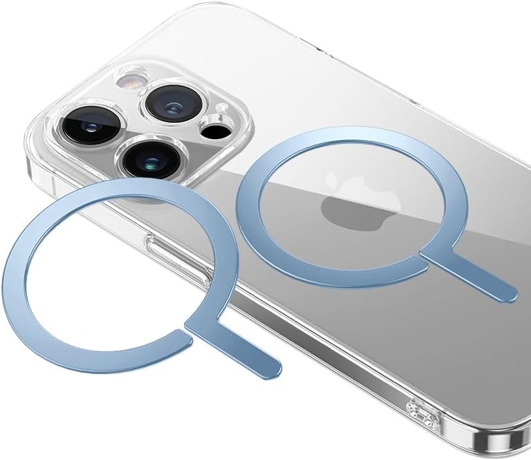 Product image of for MagSafe Sticker, 2 Pack Magnetic Ring, Universal Magnetic Wireless Charger Conversion Kit for iPhone 16/15/14/13/12/11 Pro Max Mini, Galaxy S24/S23and More,Mirror Blue