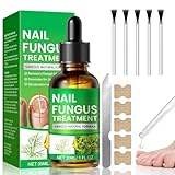 Extra Strong Fungal Nail Treatment, Nail Fungus Treatment for Toenail with Tea Tree Oil, Toe Nail & Ingrown Toenail Treatment, Nail Growth Treatment, Improves Thick Discolored Nails, 30ml + 5 Patches