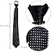 BOMJJOR Rhinestone Necktie for Kids Shine Sparkle Artificial Diamonds Zipper Tie Adjustable Children Neck Tie (Black)