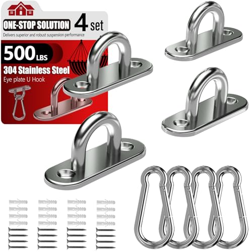 sprookber 304 Stainless Steel Pad Eye Snap Hooks, M5 Heavy