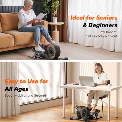 MERACH Under Desk Elliptical Machine for Home, Electric Elliptical Machine for Seniors with 12 Adjustable Speed, Quiet & Portable Seated Pedal Exerciser with Remote Control & Non-Slip Pad - Image 6