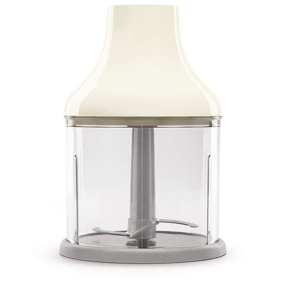 Smeg, Frullatore a Immersione HBF03CREU, Funzione Turbo e Sistema di Taglio Flowblend, con Impugnatura Antiscivolo, Avvolgicavo Integrato, Accessori Inclusi, Potenza 700W, Crema