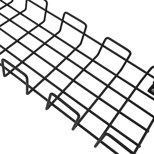 Bolsa de almacenamiento para cables bajo escritorio Drilling-Ravert Iron, bandeja de gestión de cables resistente para un espacio de trabajo ordenado miniatura 4
