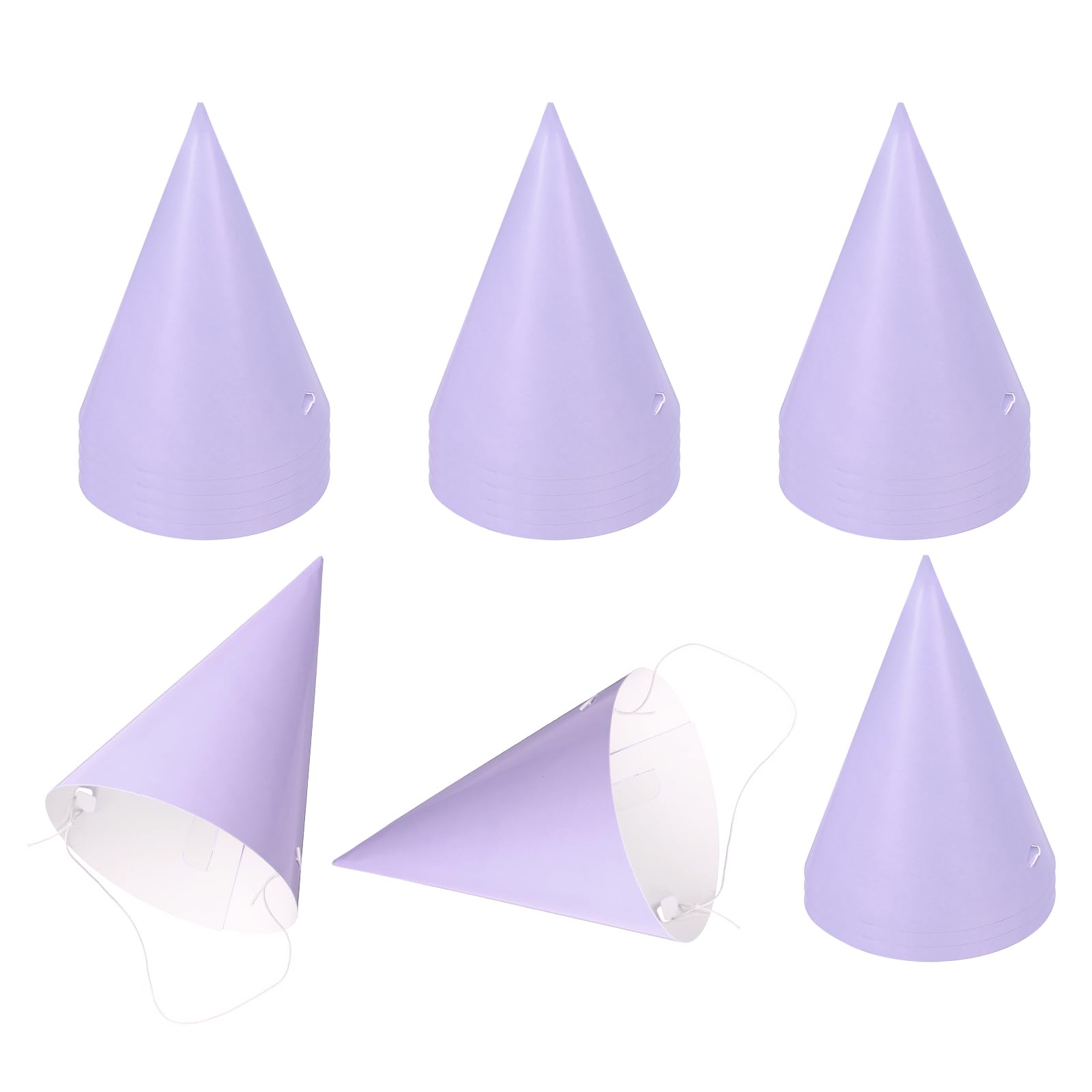 sourcing map 20Pcs Mini Birthday Party Hats, Colorful Paper Party Hat, Adjustable Cone Caps Birthday Decorations for Stuffed Animals Adults Parties Supplies Wedding Celebration, Light Purple